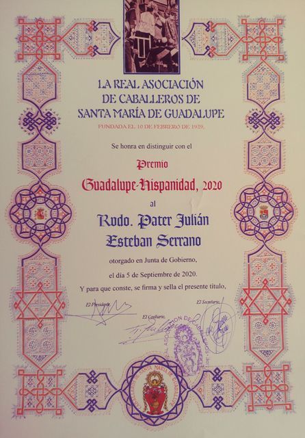 FOTO PREMIO GUADALUPE HISPANIDAD 2020