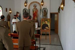 Bendición en la capilla del Regimiento de Artillería de Costa 4 en Cádiz