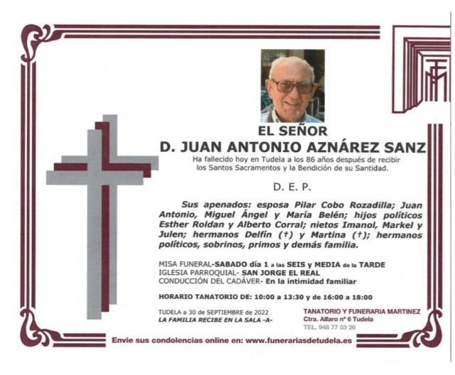 Fallece el Padre del Arzobispo Castrense