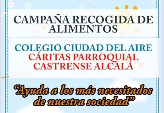 Campaña Recogida de Alimentos del Colegio Ciudad del Aire para Cáritas Parroquial Castrense Alcalá