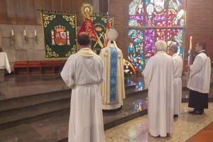 El Arzobispo Castrense de España preside la misa en la Jefatura de la primera zona de la Guardia Civil de Madrid, en honor de su patrona la Virgen del Pilar