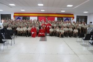 Celebración del sacramento de la Confirmación en el Centro de Formación de Tropa del Ejército en Cáceres