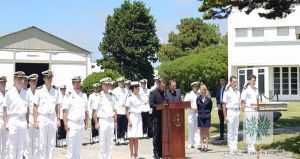 Visita del Buque Escuela Juan Sebastián Elcano de la Armada Española, homenaje a la tripulación del submarino Argentino.